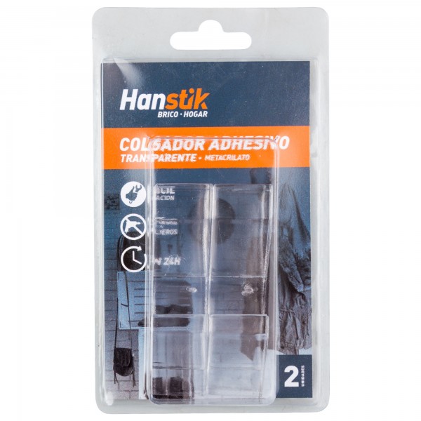 Colgador adhesivo transp.20x85mm. 2unid