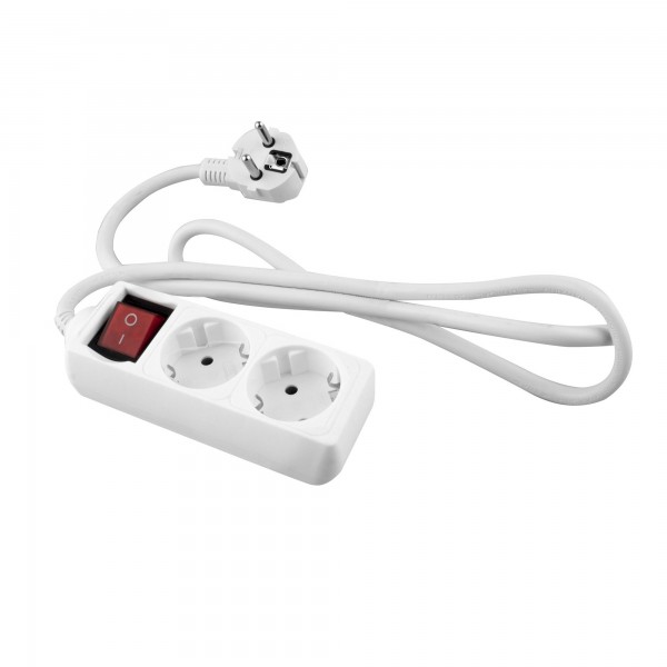 Base onlex blanca 2tomas cable/int.3mt