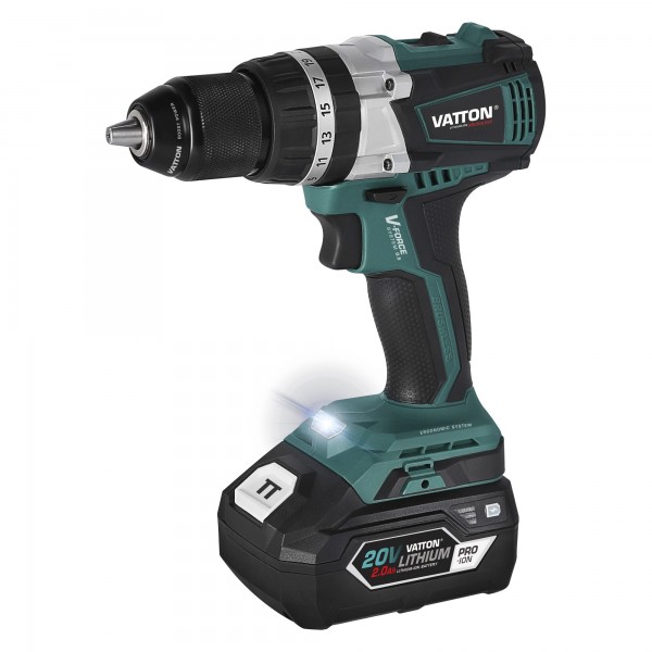 Taladro vatton per.bat.2.0ahbrushless20v