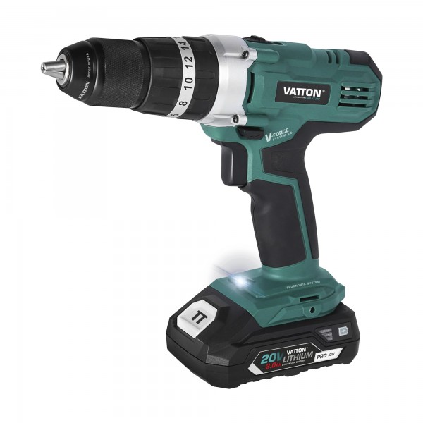 Taladro vatton per. bat.2.0ah. 20v.